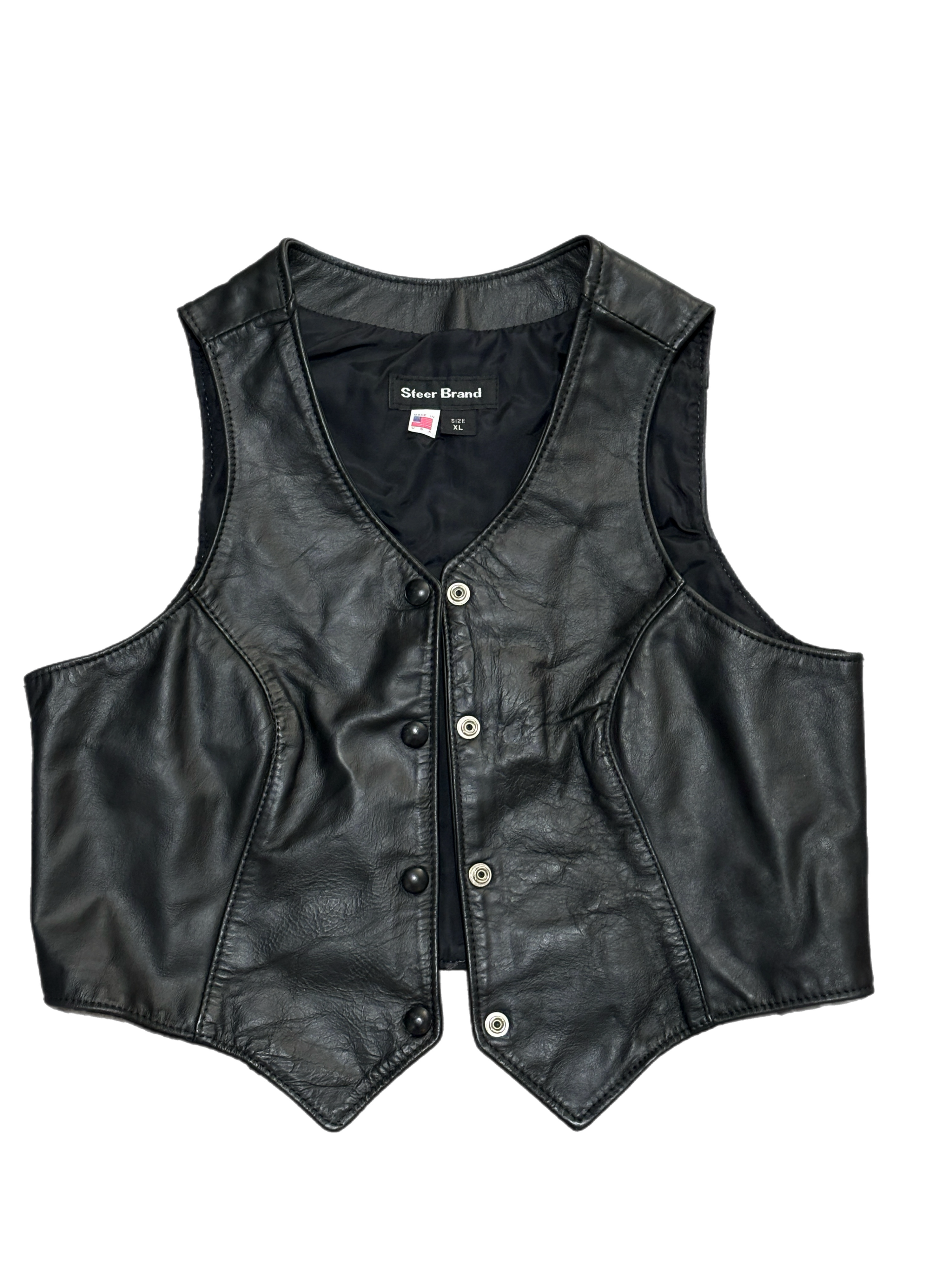 Vintage Steer Brand Leather Vest
