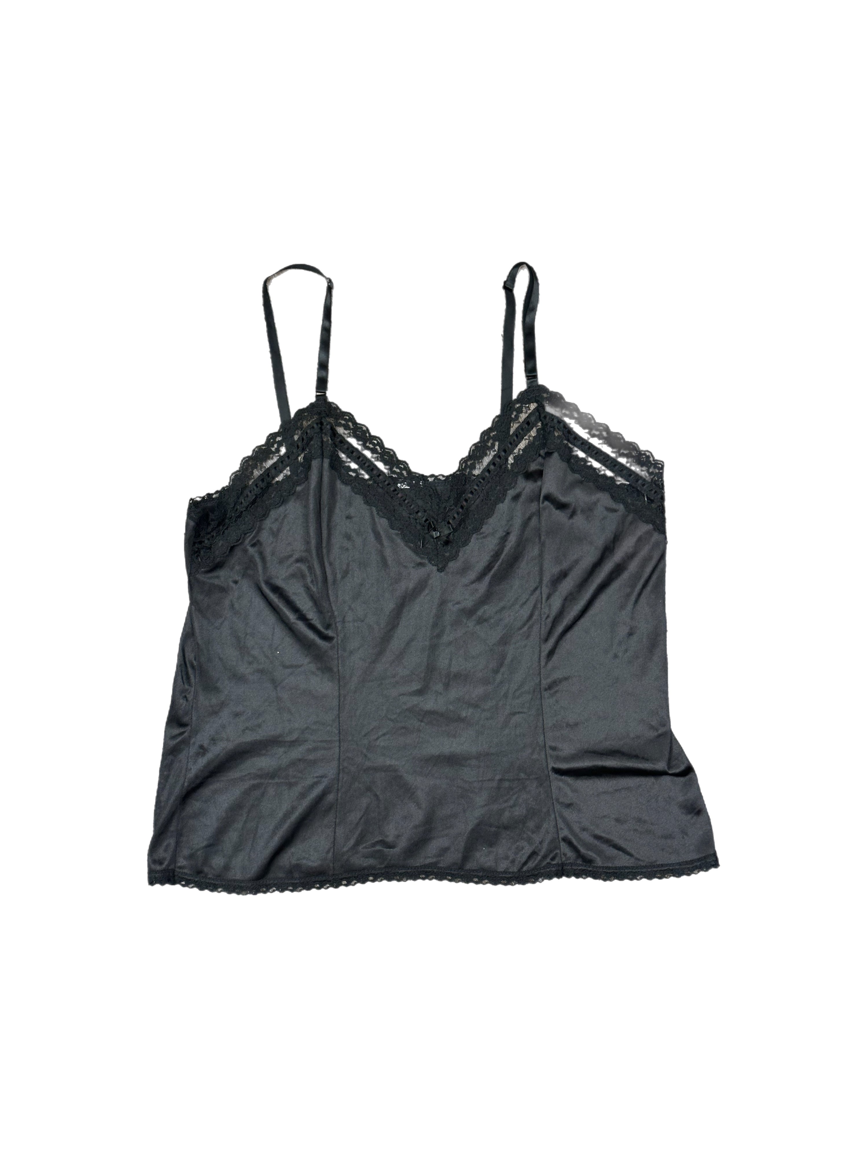 Black silk cami